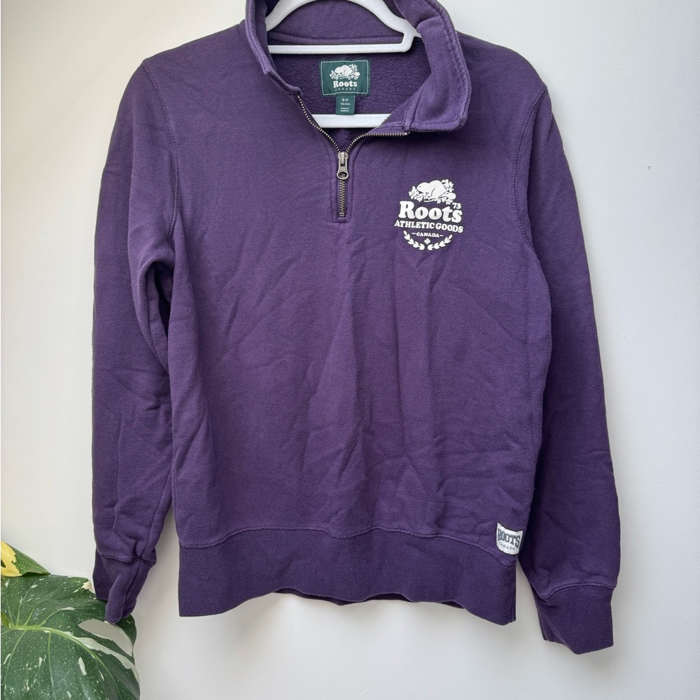 Roots Purple Quarter Zip Sweater